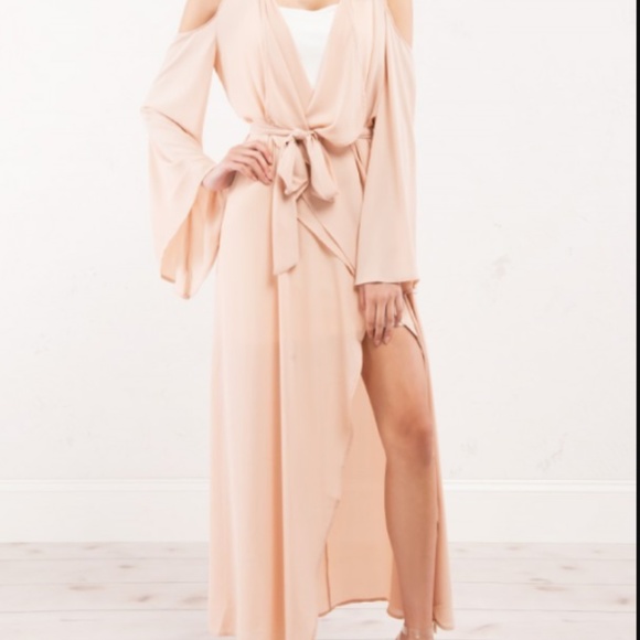 Pale Pink Cold Shoulder Duster - Picture 2 of 3